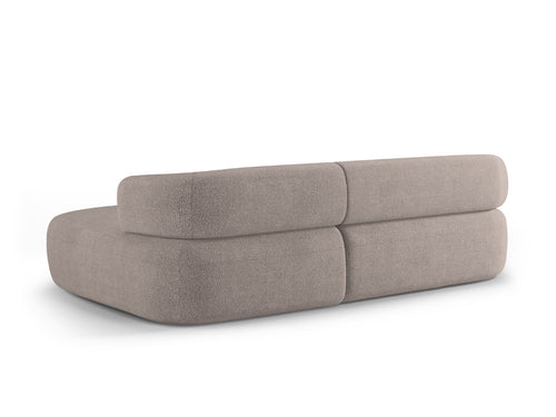 Micadoni rechter hoekbank Jenny 5-zits, boucle lichtbruin - 145x225x73cm