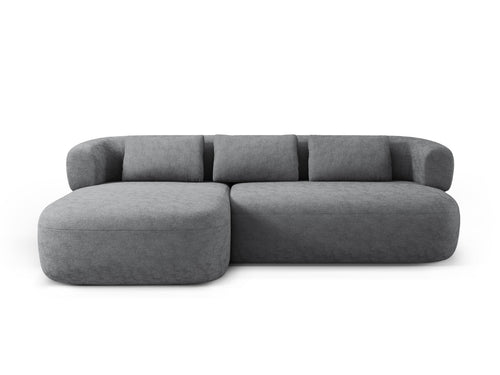 Micadoni linker hoekbank Jenny 5-zits, chenille donkergrijs - 145x225x73cm