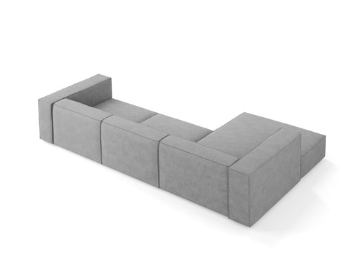 Cosmopolitan Design linker hoekbank Arendal 4-zits, chenille met ribbeleffect, donkergrijs - 166x284x70cm