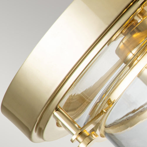 Elstead Quoizel Whistling Bowl Semi Flush Plafondlamp Gepolijst Messing, IP44