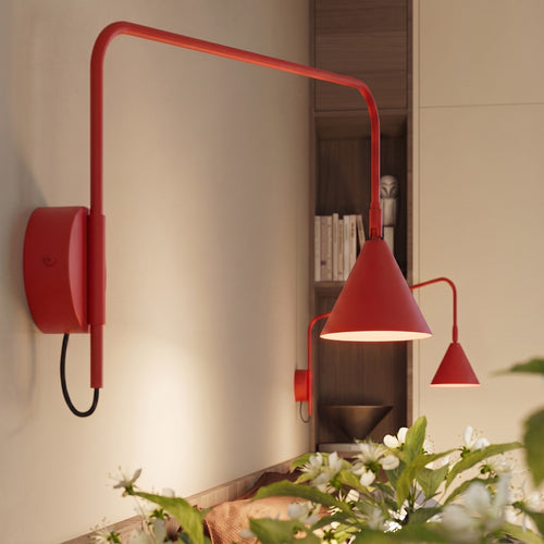 Sollux Lighting Wandlamp NOX 1 rood met schakelaar - 14x61x30cm