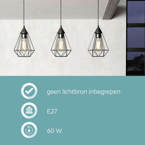 EGLO hanglamp Tarbes - e27 - 79 cm - zwart