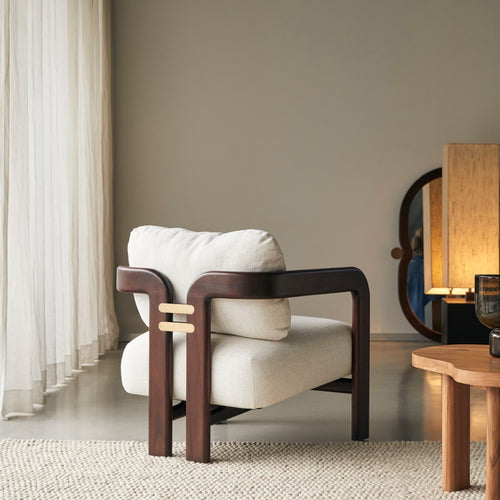 Tikamoon Fauteuil in mindi en ecru stof - Beige - vtwonen shop