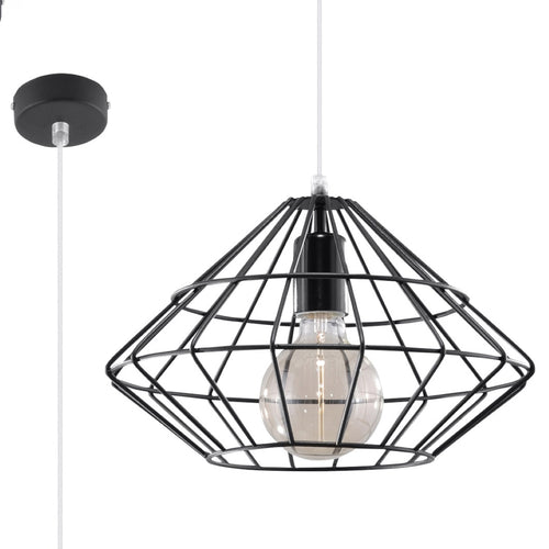 Sollux Lighting Hanglamp UMBERTO zwart - 32x32x120cm