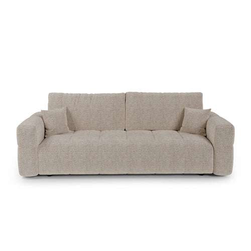 Premium Interiors - Slaapbank met opbergruimte VIBE - zacht aanvoelende geweven stof beige 247cm