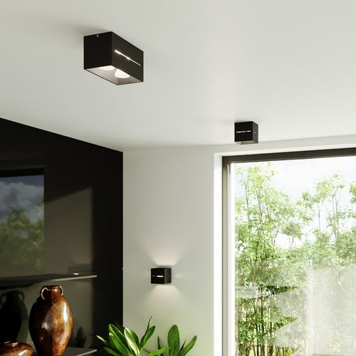 Sollux Lighting Wandlamp LOBO zwart - 10x12x10cm