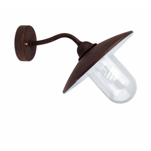 Faro - 1 Licht Outdoor Fisherman Dome Wandlamp Roestbruin IP44, E27
