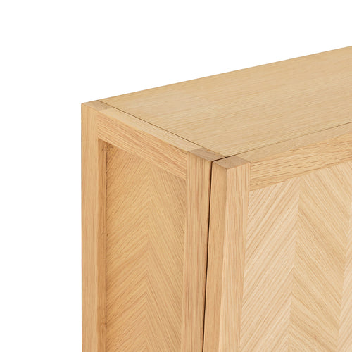 Hübsch schoenenkast Herringbone - mdf/eikenfineer/eikenhout - 100x25xh40cm