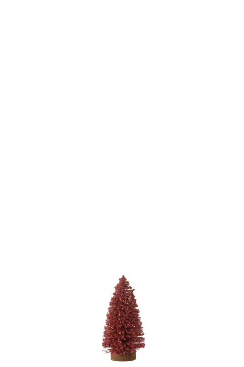 J-Line decoratie Kerstboom bessen - kunststof - rood - small