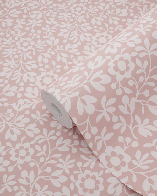 ESTAhome behang bloemetjes licht roze - 50 x 900 cm - 131674 - vtwonen shop