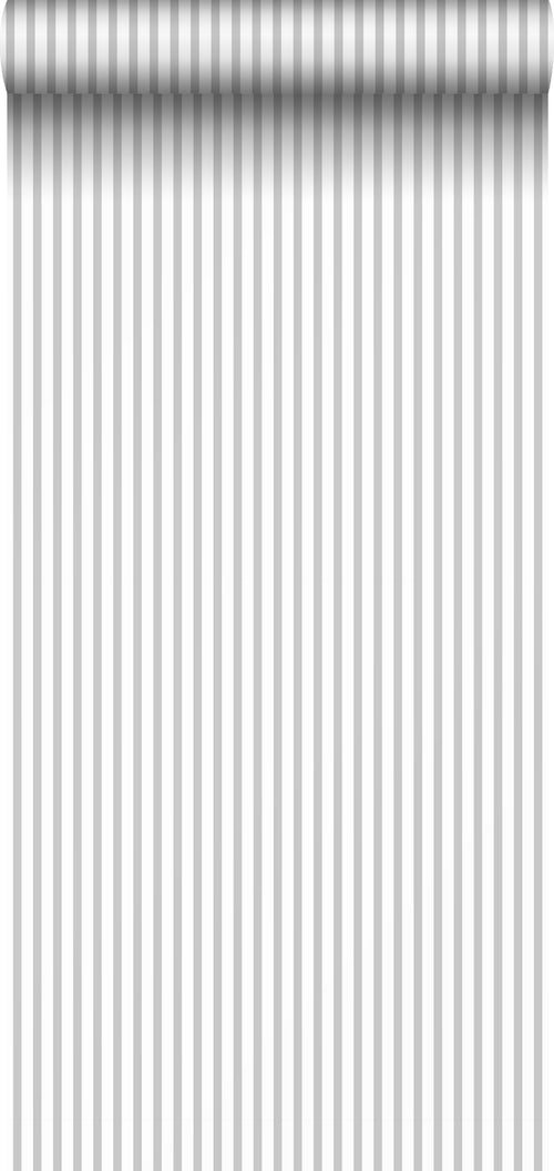Sanders & Sanders behang strepen grijs en wit - 53 cm x 10 m - 640418