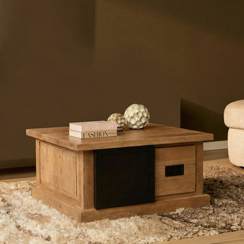 Starfurn Salontafel Noa - Rond Naturel Hout - Ø80x45cm