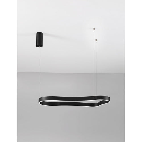 Nova Luce DUSSA Geïntegreerde LED-hanglamp voor plafond, zandkleurig zwart, Triac dimbaar, 52W, 3045lm, 3000K
