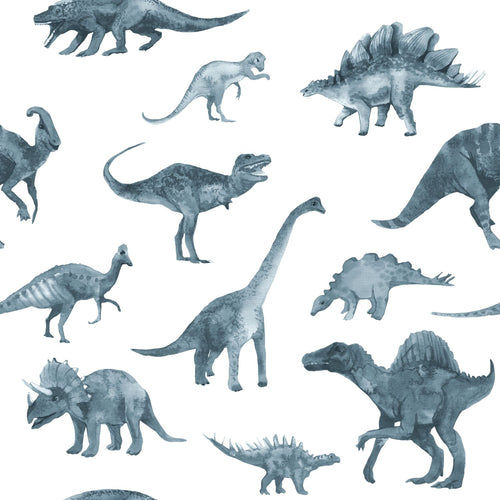 ESTAhome behang dinosaurussen donkerblauw - 50 x 900 cm - 131201