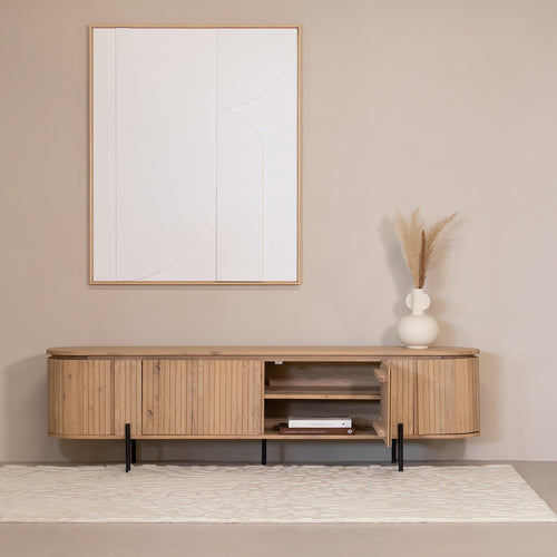 DÉJA Living Tv-Meubel Loise - Eikenhout/Metaal - Naturel - 200cm