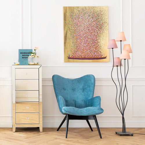 Kare Design Schilderij Flower Boat 100x80cm goud en roze - vtwonen shop