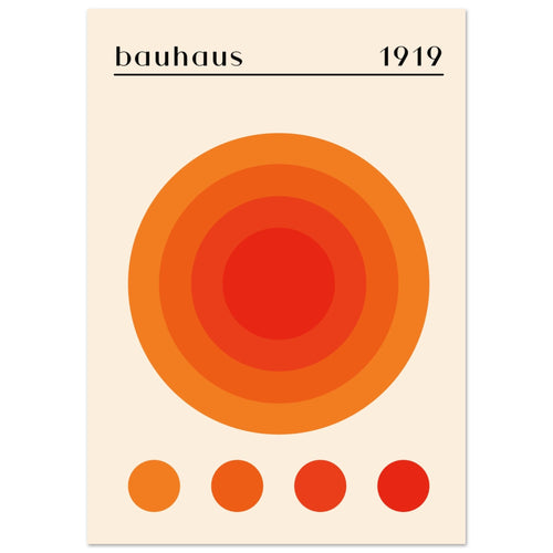 Artfulprints Poster Bauhaus - Orange dot   - A4 21x29.7 cm - Oranje