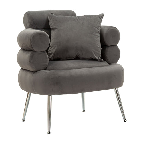 Mauro Ferretti fauteuil - 78x68x85 cm - grijs/zilver