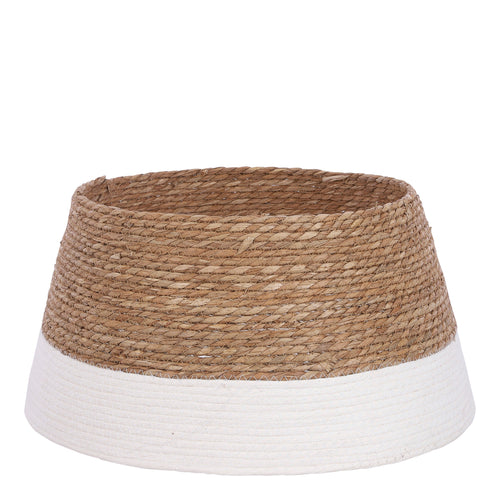 Mica Decorations Kerstboomrok Ø50 x H26 cm - Kerstboom Rok Zeegras - Kerstboommand Off White