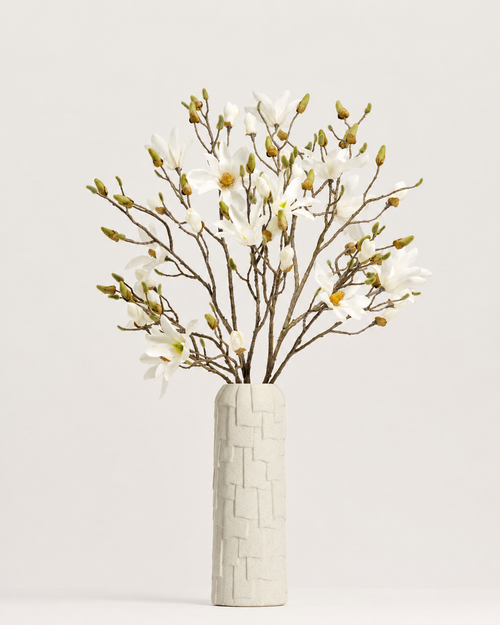Blooming Good Zijden Magnolia Boeket XL  Good MC.03 - wit - 80-90 cm. hoogte