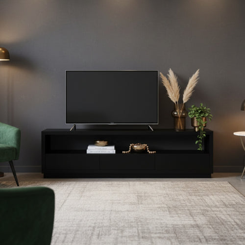 Giga Meubel Tv-meubel Luxurious - Zwart Mangohout - 150x40x50cm - vtwonen shop