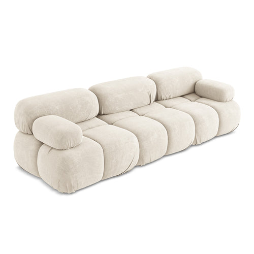LaMiaSofa 3-zits bank Sanremo - chenille stof - lichtbeige - 285x96x70