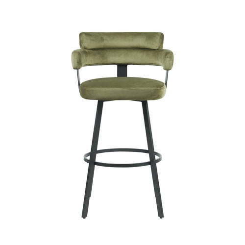 LABEL51 Barkruk Bardio - Donkergroen Velvet - Zithoogte 75cm - Set van 2 - vtwonen shop