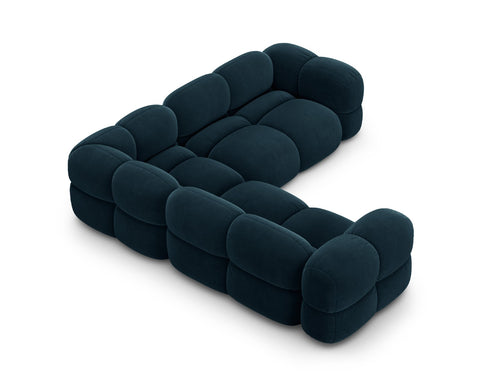 Cosmopolitan Design Hoekbank Loretto 4-zits, flueel diepe olie - 250x250x68cm