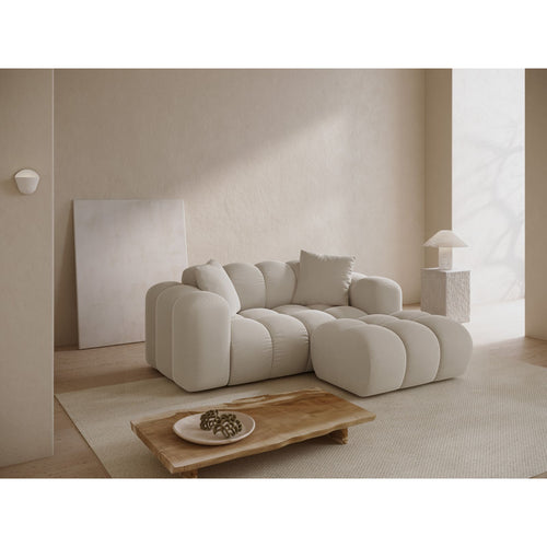 Cosmopolitan Design - Rechter hoekbank Treno 2-zits, flueel donkerbeige - 164x180x70cm