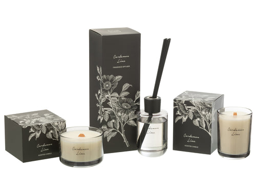J-Line geurstokjes Walk in the Woods - Kardemom Limoen - zwart - 180 ml