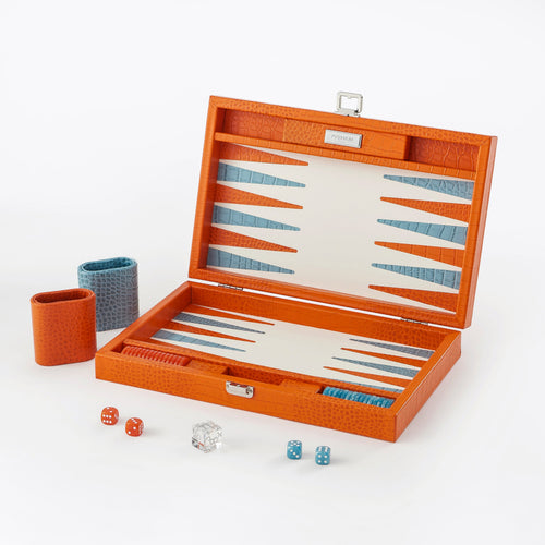 Premium Interiors - Backgammon - Gemiddeld BACKGAMMON - leer zonnekleur 38cm