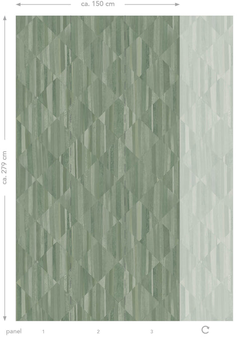Origin Wallcoverings fotobehang 3D-houtmotief vergrijsd groen - 150 x 279 cm - 357298 - vtwonen shop