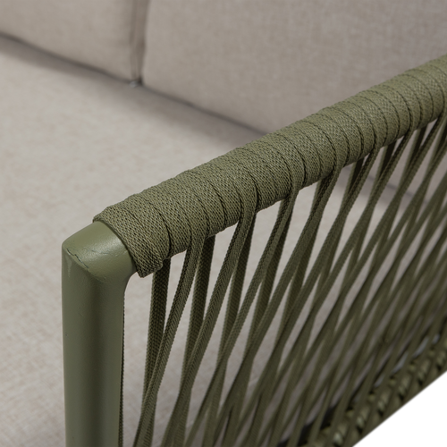 WOOOD loungeset Claunk - Metaal - Groen/Zand - 69x180x180 - vtwonen shop