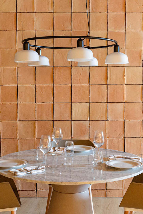 Faro Tatawin Kleine hanglamp zwart, glanzend wit 5x E27