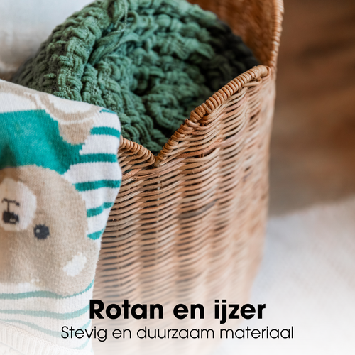 Mica Decorations Opbergmand met Handvatten - Set van 3 Opbergmanden - Woondecoratie en Opbergen - H26 x Ø25 cm, H30 x Ø29 cm en H35 x Ø34 cm - Bruin