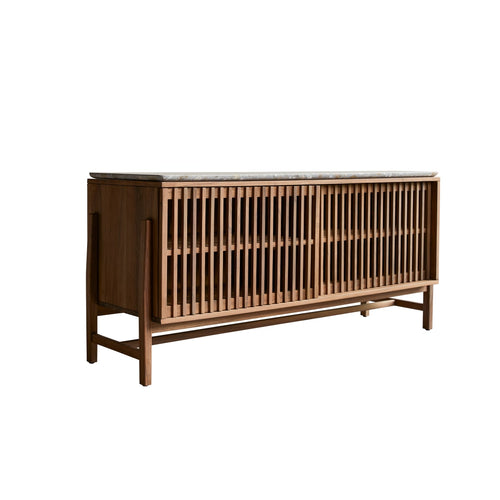 Tikamoon Buffetkast van massief notenhout en premium terrazzo 160 cm - Bruin