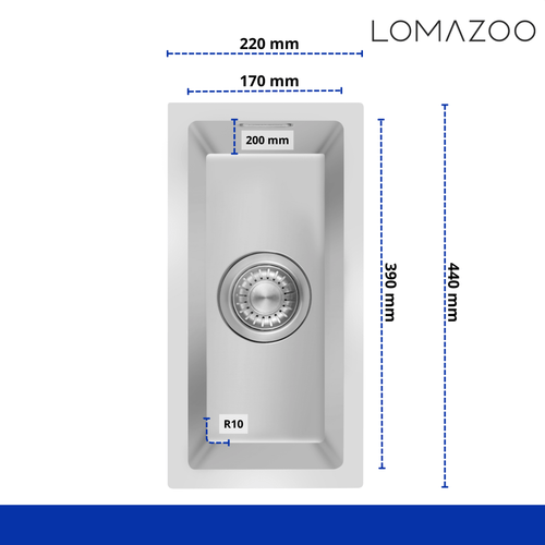 LOMAZOO spoelbak Rincon - RVS - 22 cm