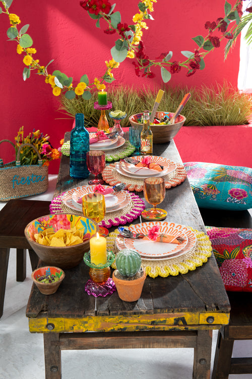 J-Line Slinger Bloemen + Blaadjes - kunststof - rood/groen - 2 stuks - vtwonen shop