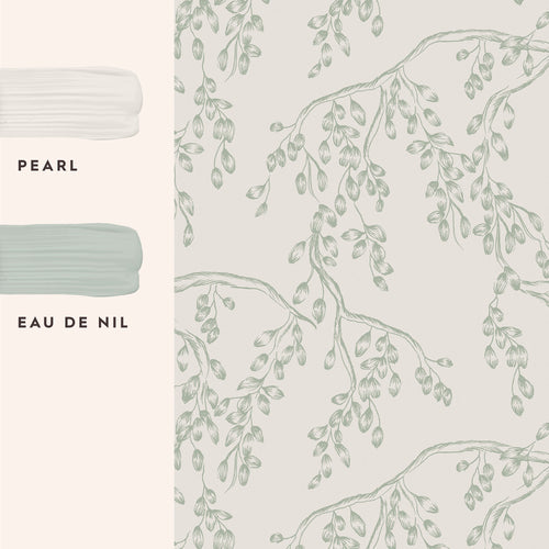 Laura Ashley Vliesbehang - Rainham Willow Sage