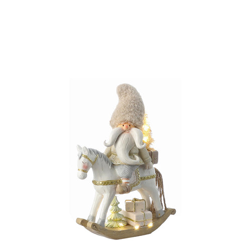 Sia Deco - Kerstman speelfiguur met LED - Grijs / 26 cm - Grijs - Hars - H26 - vtwonen shop