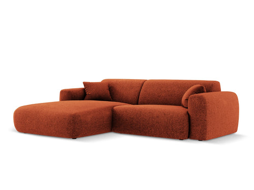 Cosmopolitan Design linker hoekbank Nolio 4-zits, chenille, terracotta - 170x235x72cm