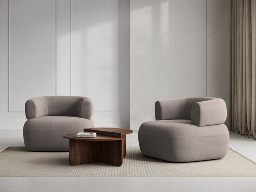 Micadoni Fauteuil Jenny boucle, lichtbruin - 88x90x73cm