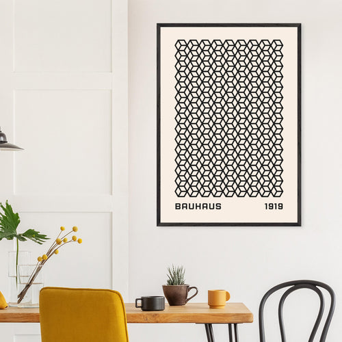Artfulprints Poster met Lijst Bauhaus - 1919 beehive   - 50x70 cm - Zwart / Wit