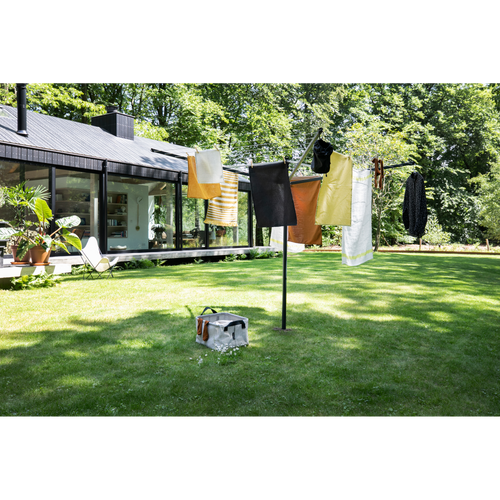 Brabantia Droogmolen Lift-O-Matic, 50 meter met metalen grondanker, doorsnede 45 mm - Anthracite