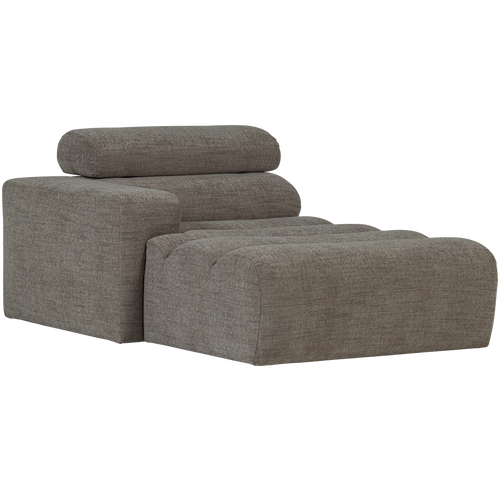 WOOOD chaise longue element arm links Novi - Polyester- Grijs Melange - 86x109x173 - vtwonen shop