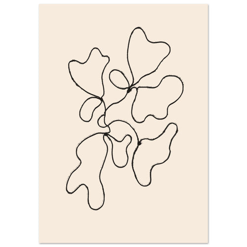 Artfulprints  Abstract – Blob lined   poster A4 21x29.7 cm