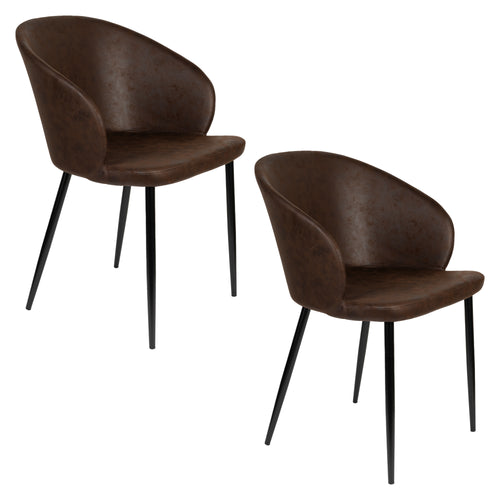 Housecraft Living Hadid Stoel Bruin - Set van 2 - vtwonen shop