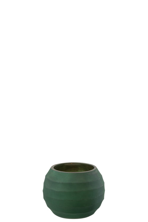 J-Line theelichthouder Streep - glas - groen - small