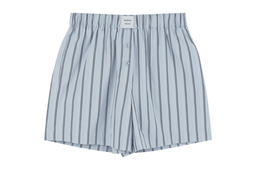 noo.ma Tala pyjamashorts dames, 100% biologisch katoen, baby blue gestreept