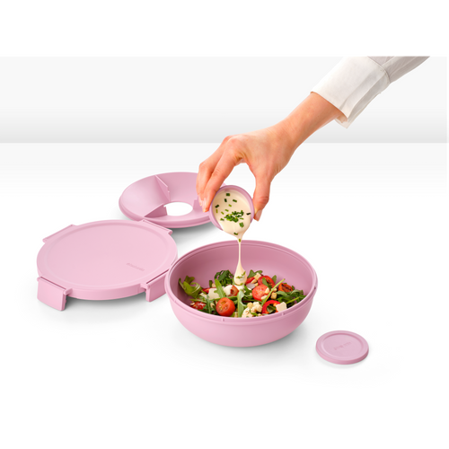 Brabantia Make & Take Salade Lunchbox, 1,3 liter, kunststof - Lilac Pink